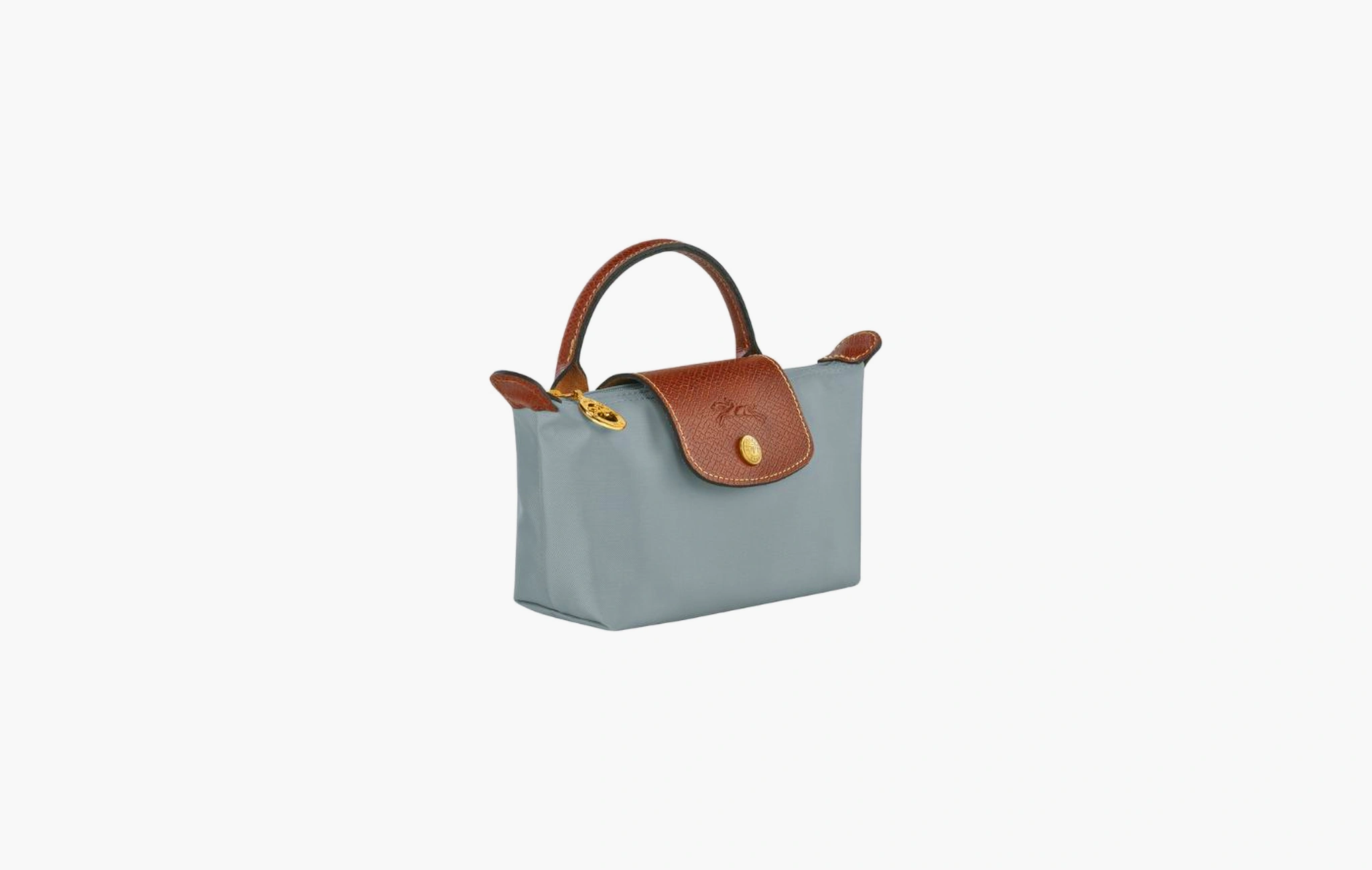 Le Pliage Original Recycled Canvas Pouch With Handle "Steel"