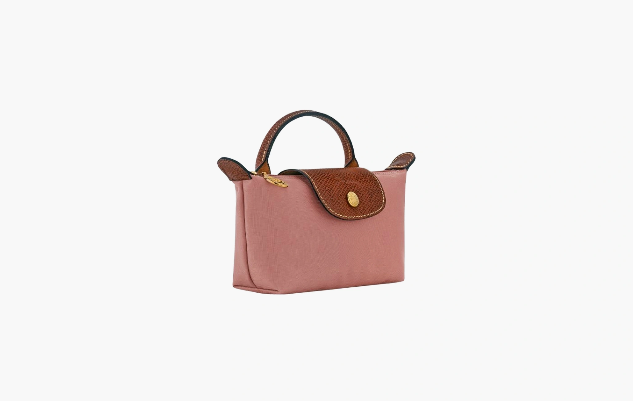 Le Pliage Original Pouch With Handle Recycled Canvas "Pink Tea"