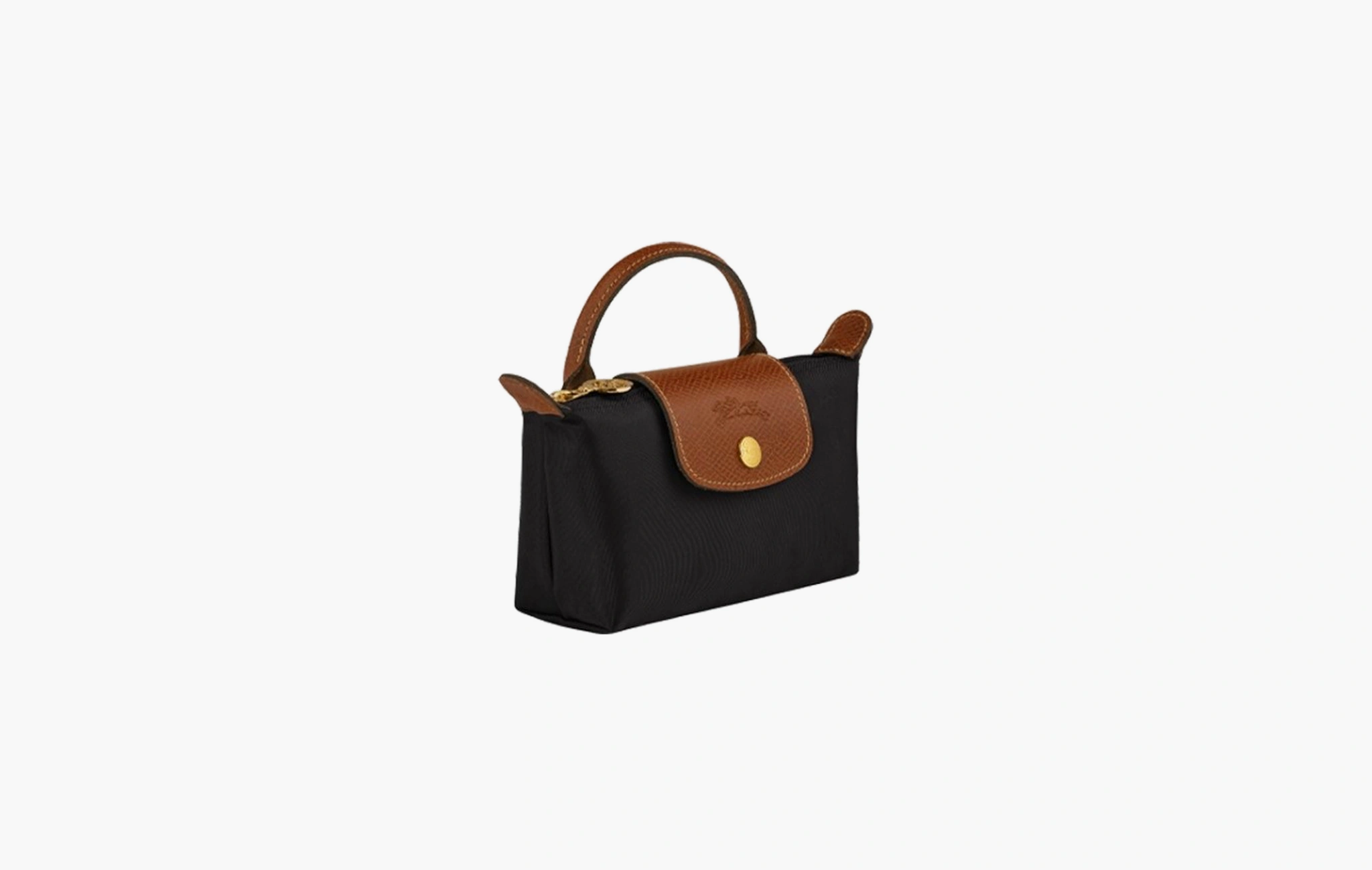 Lе Ρlіаgе Gгееn Pouch with Handle "Вlасk"